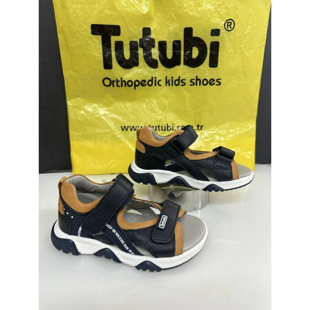 TUTUBI Genuine Leather Boys 11 Toddler Orthopedic Support Sandal Made in TURKEY!